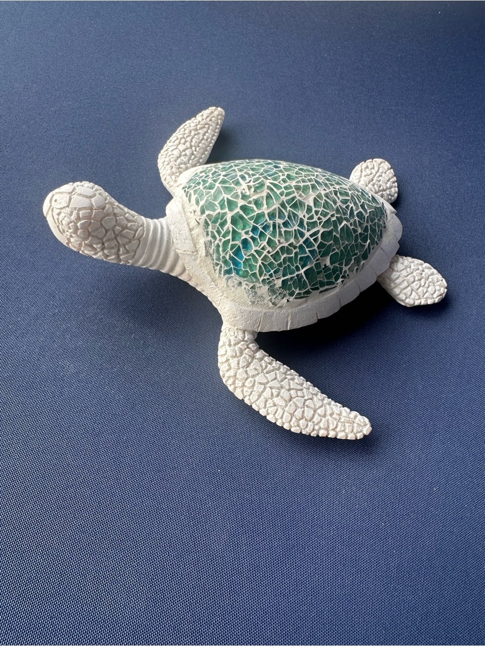 Green/Blue Mosaic Shell Sea Turtle Figurine – Coastal Accent Decor NWT